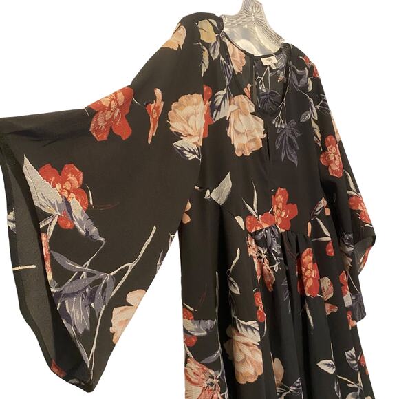 UMGEE Women's Size S Dress Dark Green Floral Boho Roses Granny Popover Romantic - Picture 4 of 8